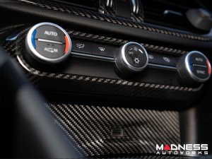 Alfa Romeo Stelvio Air Conditioning Dash Bezel - Carbon Fiber - Pre '20 - Feroce Carbon Alfa Romeo Stelvio Air Conditioning Dash Bezel - Carbon Fiber - Pre '20 - Feroce Carbon